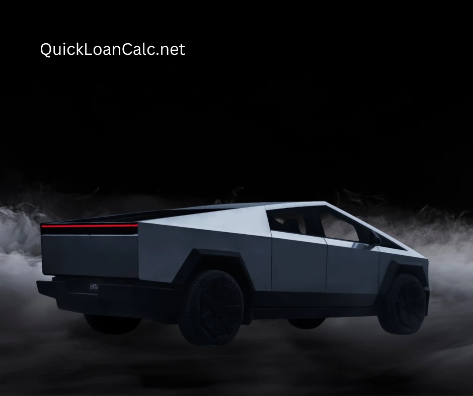 Car loan calculator tool showing $100,000 vehicle financing example and payment calculation