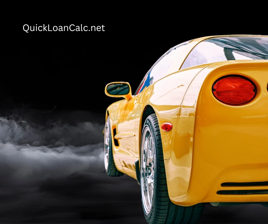 Car loan calculator tool showing $60,000 vehicle financing example and payment calculation