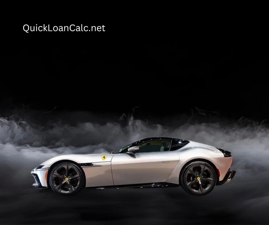 Car loan calculator tool showing $700,000 vehicle financing example and payment calculation