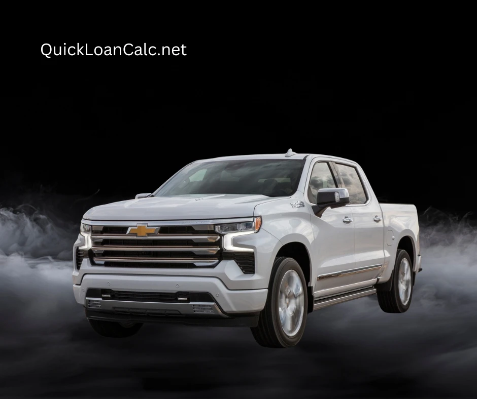 Car loan calculator tool showing $75,000 vehicle financing example and payment calculatio