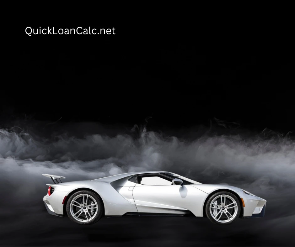 Car loan calculator tool showing $800,000 vehicle financing example and payment calculation