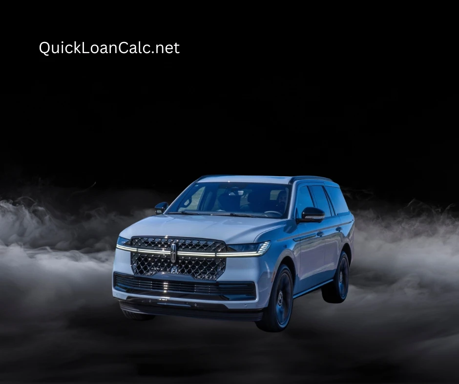 Car loan calculator tool showing $85,000 vehicle financing example and payment calculation