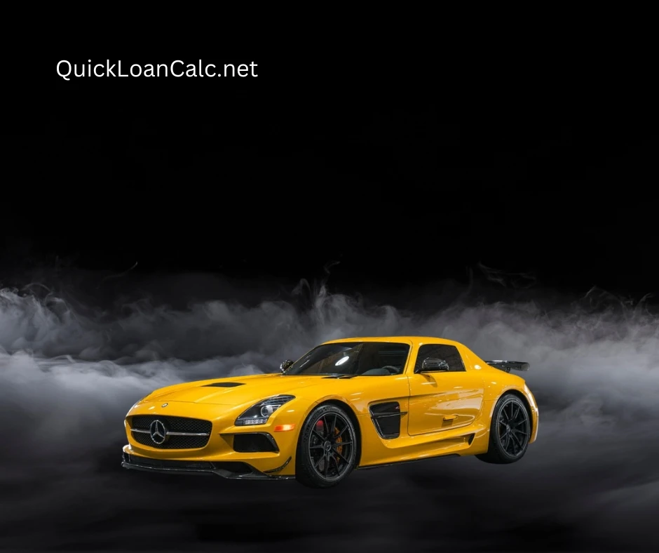 Car loan calculator tool showing $900,000 vehicle financing example and payment calculation